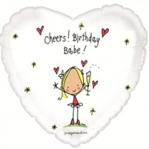 Juicy Lucy Happy Birthday Babe Heart Balloon