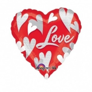 Love Hearts Holographic Balloon