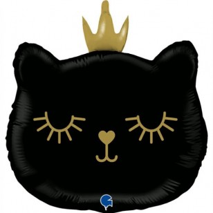Princess Cat Black Face Birthday Balloon