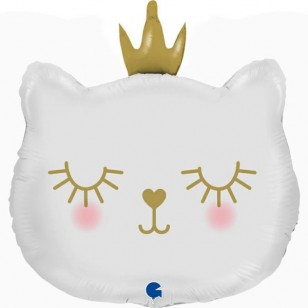 Princess Cat White Face Birthday Balloon
