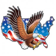 USA American Eagle 4th July Cutout