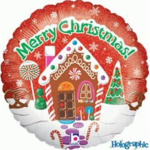 Merry Christmas Gingerbread House Balloon Merry Christmas Gingerbread House Balloon