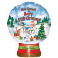 Merry Little Christmas Snowglobe Large 30" Balloon