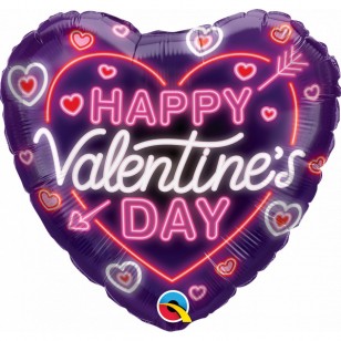 Happy Valentine's Day Neon Glow Balloon