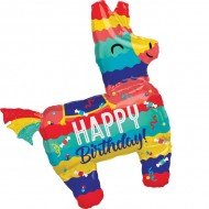 Mexico Fiesta Pinata Happy Birthday Supershape Balloon