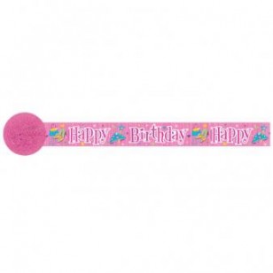 Pink Princess Happy Birthday Party Streamer Pink Princess Happy Birthday Party Streamer