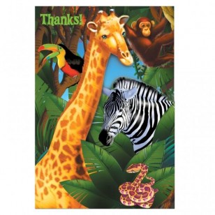 Safari Jungle Party Birthday Thank You Cards