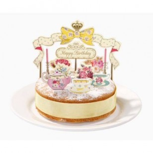 Truly Scrumptious Happy Birthday Afternoon Tea Cake Topper Kit 