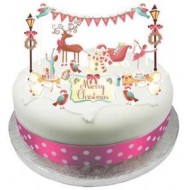 Whimsical Winter Christmas Cake Topper Kit