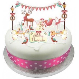 Whimsical Winter Christmas Cake Topper Kit