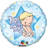 Yep I'm a Boy Baby Shower Balloon